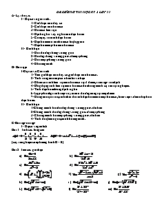 Đề cương thi học kỳ 2 Toán lớp 11