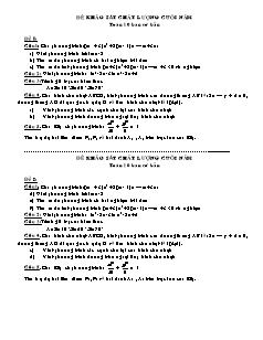 Đề khảo sát chất lượng cuối năm Toán 10 ban cơ bản
