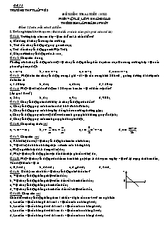 Đề kiểm tra 1 tiết (học kì I) môn Vật lý. lớp 10 nâng cao - Trường THPT Lấp Vò 3