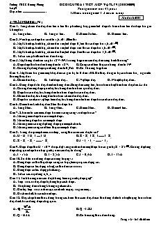 Đề kiểm tra 1 tiết môn Vật lý 9 (2008 - 2009) - Mã đề thi 001