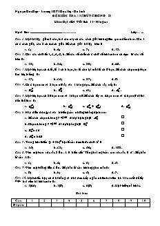 Đề kiểm tra 15 phút chương II môn: Đại số và giải tích 11 - Nâng cao