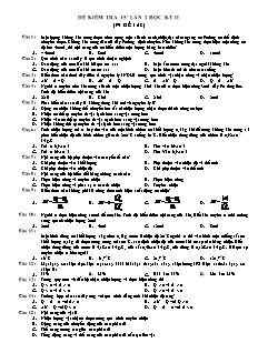 Đề kiểm tra 15 phút lần 2 học kỳ II - Đề 128