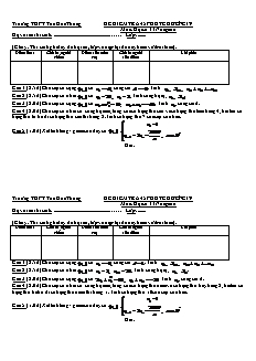 Đề kiểm tra 45 phút chương IV môn: Đại số 11 nâng cao