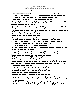 Đề kiểm tra 45 phút môn hình học lớp 11-Chương I