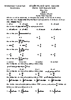 Đề kiểm tra chất lượng học kì II - Trường THPT Mai Anh Tuấn môn: Toán khối 12