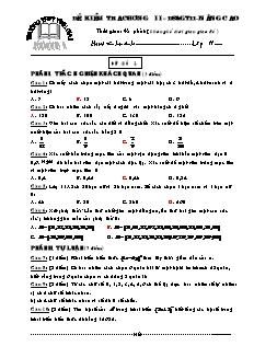 Đề kiểm tra chương II - Đại số & giải tích 11–nâng cao