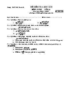 Đề kiểm tra học kì II môn Toán lớp 11