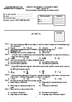 Đề kiểm tra học kì ii năm học 2010 - 2011 môn: Vật Lí 10 - Trường THPT Ngô Quyền