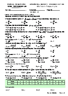 Đề kiểm tra học kỳ 2 - Môn: Toán 10 (các mã đề và đáp án)