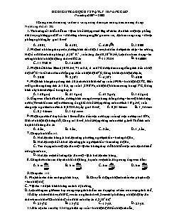 Đề kiểm tra học kỳ 2 Vật lý 10 nâng cao năm học 2007 – 2008