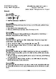 Đề kiểm tra học kỳ I -Lớp 11 Môn: Toán