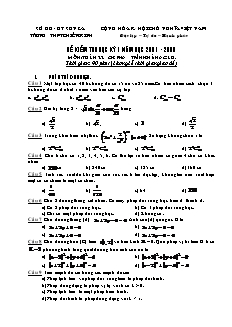 Đề kiểm tra học kỳ I năm học 2007 – 2008 môn: Toán 11 chương trình nâng cao
