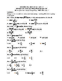 Đề kiểm tra học kỳ II – Lớp 12