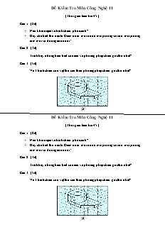 Đề kiểm tra môn công nghệ 11 (thời gian làm bài 45 phút)