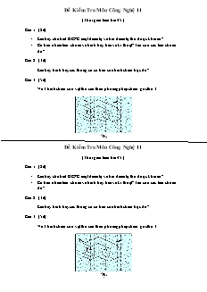 Đề kiểm tra môn công nghệ lớp 11 (thời gian làm bài 45 phút)