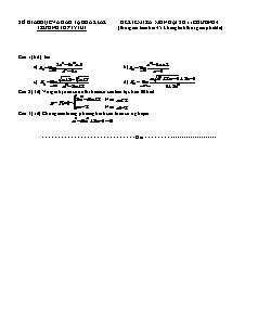 Đề kiểm tra môn Đại số 11 chương 4