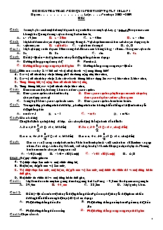 Đề kiểm tra trắc nghiệm 15 phút môn Vật lý 10 lần 1 năm học: 2008 – 2009