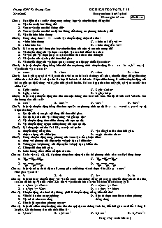 Đề kiểm tra Vật lý 10 - Mã đề 111