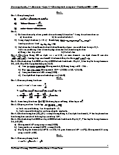 Đề ôn tập học kỳ 1 – Môn Toán – Lớp 11 – Chương trình nâng cao - Năm học 2008 - 2009