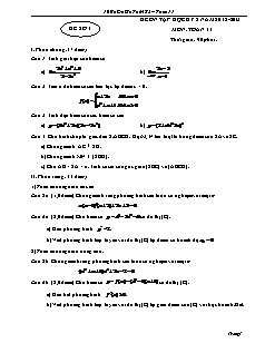Đề ôn tập học kỳ 2 năm 2012 - 2013 môn: Toán 11