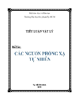 Đề tài Các nguồn phóng xạ tự nhiên