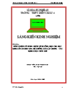 Đề tài Rèn luyện kỹ năng phân tích tổng hợp cho học sinh lớp 10 THPT qua hệ thống bài tập chương các định luật chất khí