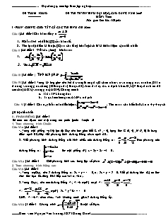 Đề tham khảo thi tuyển sinh đại học, cao đẳng năm 2009 môn: Toán