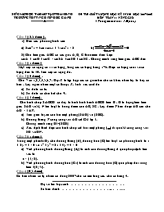 Đề thi chất lượng học kỳ I năm học 2007 - 2008 môn Toán 11 nâng cao