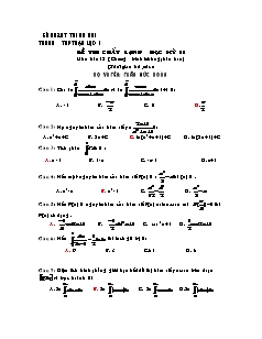 Đề thi chất lượng học kỳ II môn Toán 12