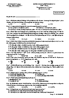 Đề thi chất lượng học kỳ II môn Vật lý mã  - Đề thi 249