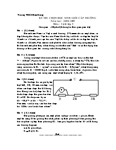 Đề thi chọn học sinh giỏi cấp trường năm học 2008-2009 môn: Vật lí lớp 9 Trưòng THCS Hiếu Giang