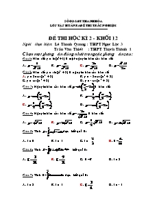 Đề thi học kì 2 - Khối 12