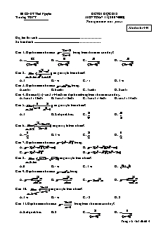 Đề thi học kì 2 môn Toán 11 - Mã đề thi 444