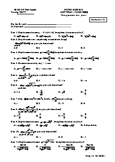 Đề thi học kì 2 môn Toán 11