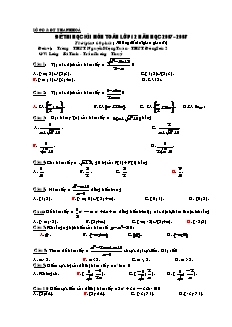Đề thi học kì I môn Toán lớp 12 năm học 2007 - 2008