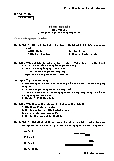 Đề thi học kì I môn: Vật lí 8