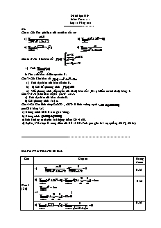 Đề thi học kì II: Môn: Toán Lớp 11 Nâng cao