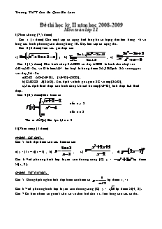 Đề thi học kỳ II Môn toán lớp 11