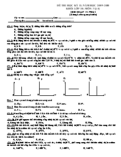 Đề thi học kỳ II; năm học 2009-2010 khối lớp 10; môn: Vật lý thời gian: 45 phút (không kể thời gian phát đề)