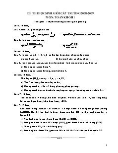 Đề thi học sinh giỏi cấp trường môn: Toán khối 11