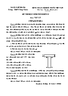 Đề thi học sinh giỏi khối 10 môn: Vật lý
