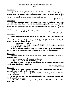 Đề thi học sinh giỏi Lý 8 Quế Võ năm 08 – 09