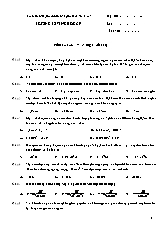 Đề thi môn Vật lý 10 (mã đề 121)