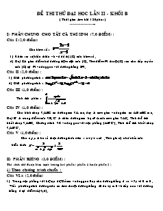 Đề thi thử đại học lần II môn Toán - Khối B