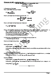 Đề thi thử học kì 2 – môn Toán lớp 11