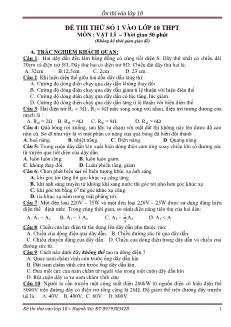 Đề thi thử số 1 vào lớp 10 THPT môn: Vật Lí