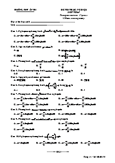 Đề thi trắc nghiệm môn Toán 11