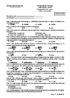 Đề thi trắc nghiệm môn Vật lý 10 (nâng cao) - Mã đề thi 356