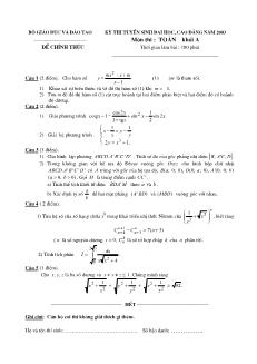 Đề thi tuyển sinh đại học, cao đẳng năm 2003 Môn thi: Toán Khối A