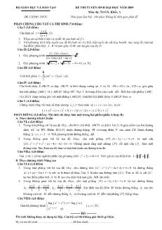 Đề thi tuyển sinh đại học năm 2009 môn thi: Toán; Khối: A